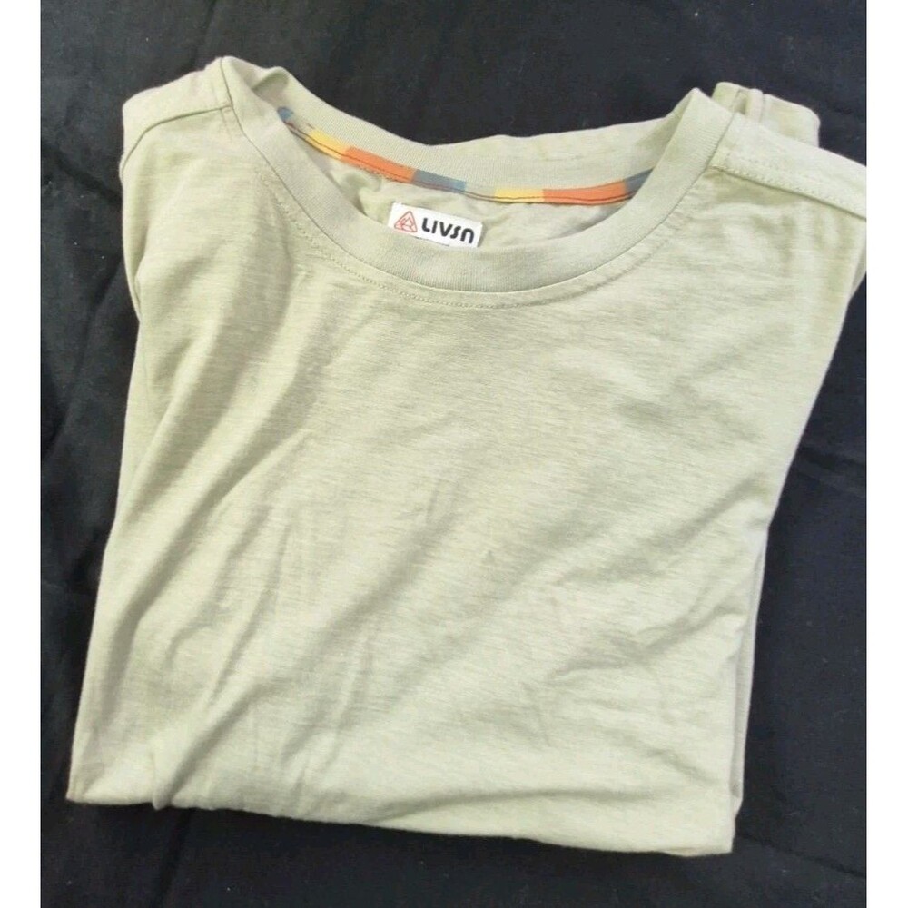 Livsn Women's Pack Shirt Lichen Colorway Size Large Short Sleeve Crew Neck